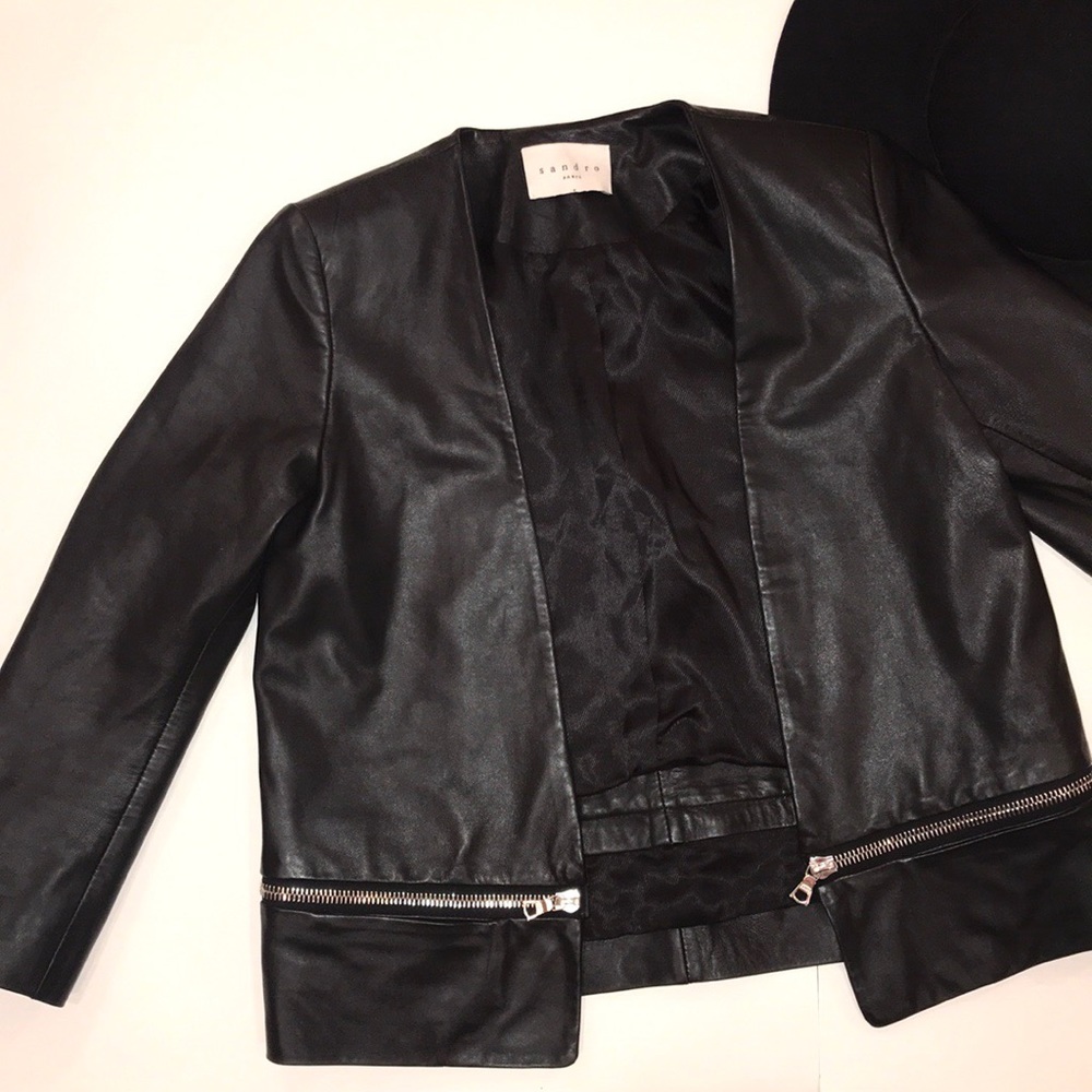 Sandro Paris 100% sheep leather jacket
